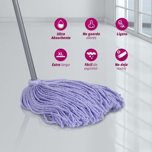 Imagen 3 de 7 de Trapeador Microfibra Selecta Xl Reynera Ligero, Durable 1pz