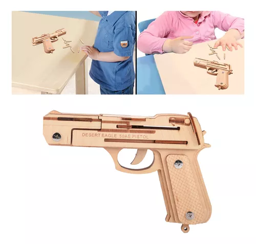 Diy arma de madeira modelo 3d buliding kit brinquedos conjunto
