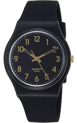 Swatch Gb274 Golden Tac Black Gold Dial Analógico Correa De 