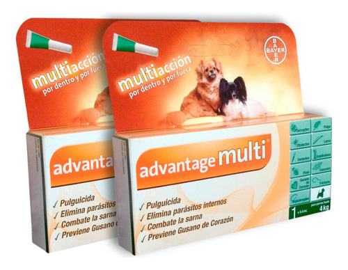 Pipeta Antipulgas Para Perro Advantage Multi 0.4ml 2 Piezas