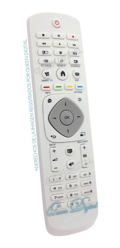 Imagen 3 de 10 de Control Remoto Para Philips Blanco Smart Tv 3d Led Garantia