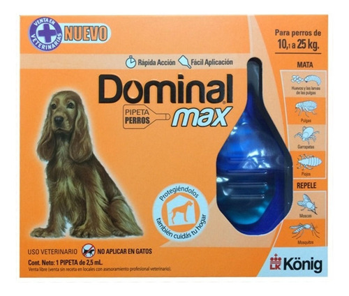 Pipeta Antipulgas Dominal Max Perros De 10 A 25kg