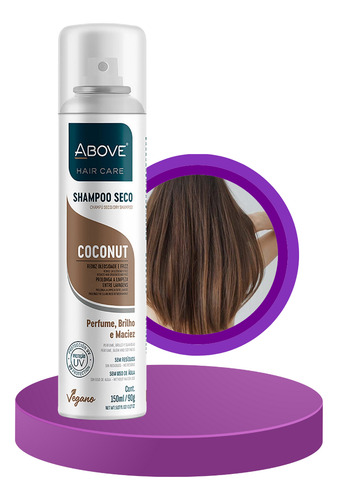 Shampoo Lavagem A Seco Coconut Alto Brilho 150ml Oleosidade