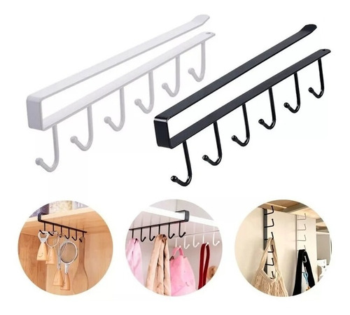 Imagen 7 de 10 de Soporte Metal Colgador Tazas 6 Ganchos Cocina