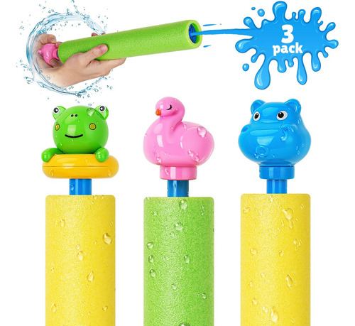 3 Pistola De Agua Juguete Cabeza Animal Para Albercas 100ml