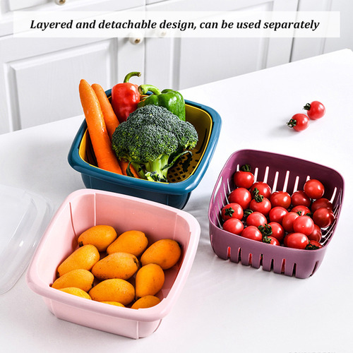 Colador De Cocina Plegable 2 En 1 Y Cesta Con Tapa