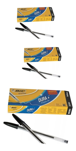 Boligrafo Bic Mediano 12 Pzas Negro 3 Cajas 