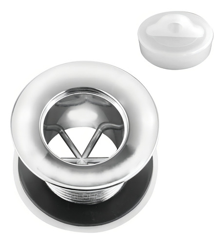 Válvula / Ralo De Tanque Metal Cromado 1.1/4'' Pia E Cuba Cor Prateado