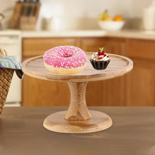 Soporte De Pastel Bandeja De Madera De Fiesta Redonda