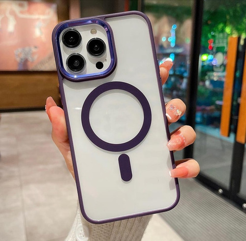Case Magsafe Para iPhone Purpura 11 - 14 Pro Max
