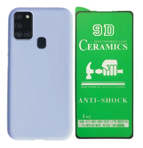 Estuche Forro En Silicona + Cerámica Para Samsung A21s