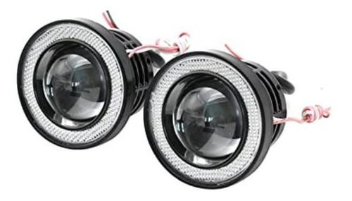 Kit Focos Neblineros Led Ojos De Ángel 89mm Auto Camioneta