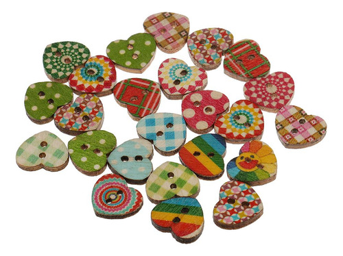 100pcs Funky En Apariencia Impresos 2 Agujeros