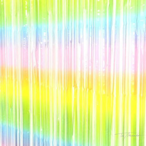 Imagen 2 de 5 de Cortina Metalizada Arco Iris Multicolor 2x1 Metro Decoración