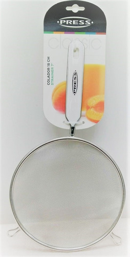 Colador De Acero Inoxidable Con Mango De Plastico 18 Cm