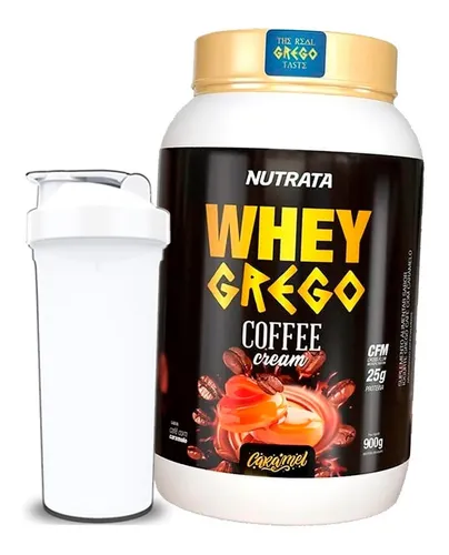 Whey Protein Cremoso Grego 900g + Coquet De Brinde - Nutrata
