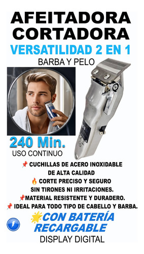 Afeitadora Electrica Hombre Inalambrica Recargable