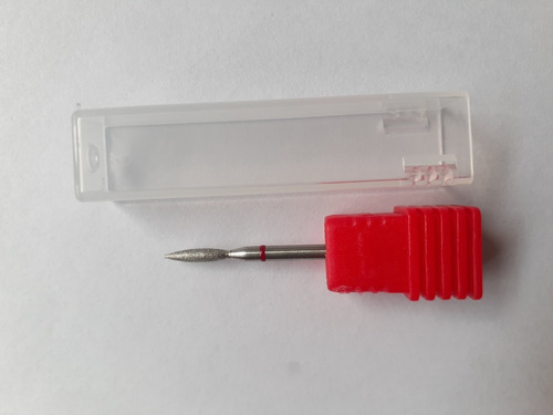 Imagen 3 de 7 de Fresa Flama Diamantada Roja Para Manicura Rusa 0.23