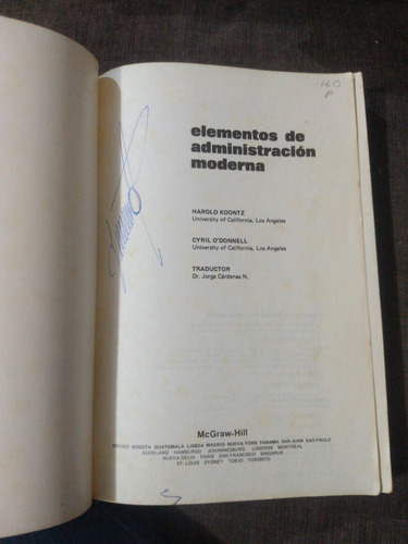 Elementos De Administración Moderna Harold Koontz Y Cyril O (Usado)