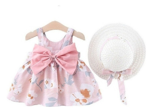 Vestido De Princesa Con Flores Y Sombrero Para Bebé