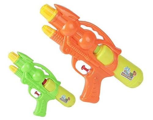 Kit 02 Brinquedos Infantil Pistola Arma  Lança Água 28 Cm