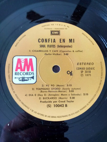 Soul Flutes,confia En Mi.1971. (Usado)