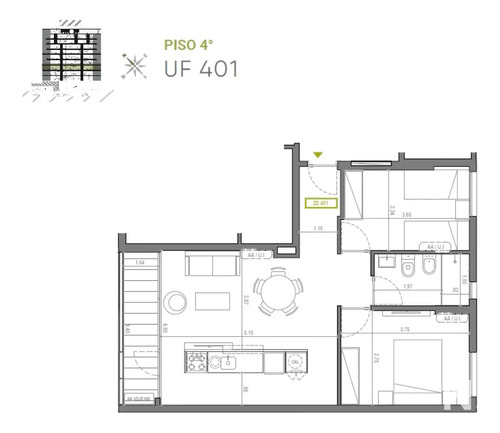 Apartamento En Venta De 2 Dormitorios En Barrio Sur, Excelente Ubicación
