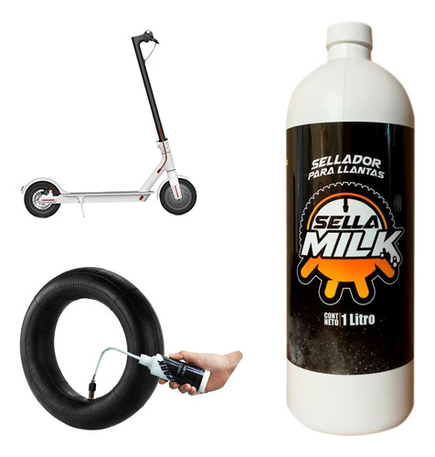 Sellador Tubeless Sellamilk 1 Litro Antiponchaduras Scooter