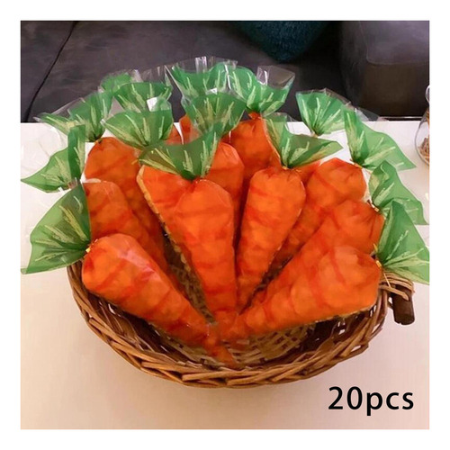 Bolsas De Dulces De Cono En Forma De Zanahoria 20 Piezas