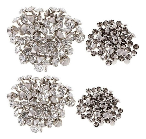 100 Pieces Silver Rivets Nails Buttons For Crafts