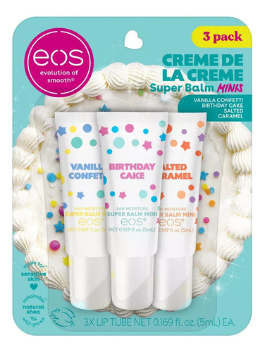 Bálsamo Labial Eos Super Balm Minis Birthday Cake 3pack 5ml