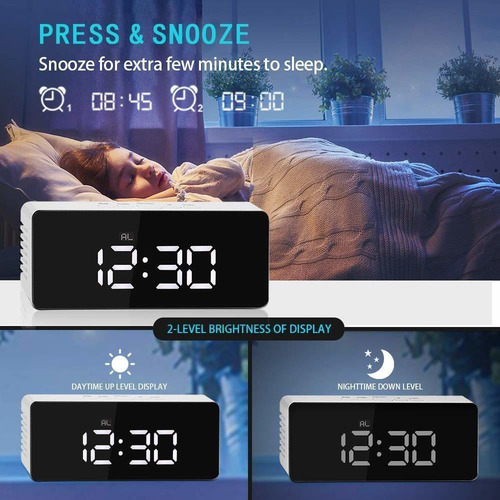 Reloj Digital Led Luminoso Usb Con Despertador