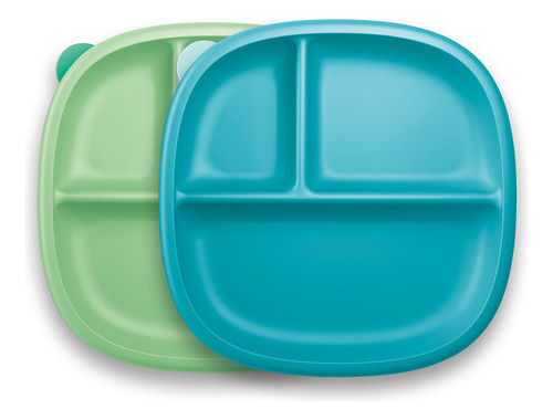 Kit 2 Pratos Infantil Com Divisória Tampa E Ventosa - Nuk
