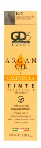 Gd3 Tinte En Crema Permanente 8.1 Rubio Ceniza Claro 100ml