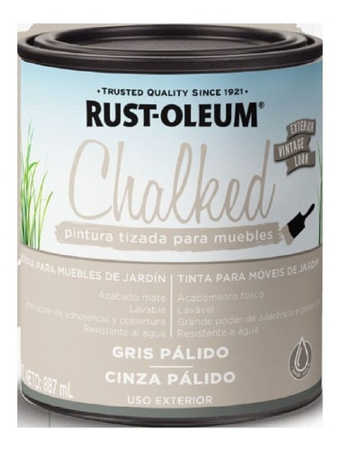 Pintura A La Tiza Chalked P/exterior 0.887ml Gris Palido K37