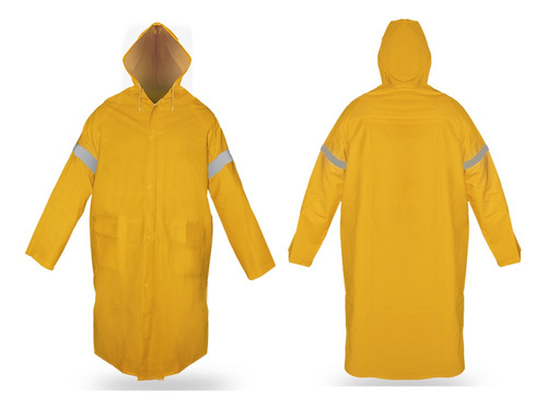 Impermeable Amarillo Gabardina Largo Reflejante Dz1001 Mr