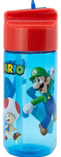 Botella Agua Bebidas Para Niños Super Mario - Luigi 420ml