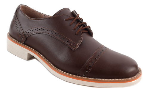 Zapato Escolar Café 100% Piel Vestir Casual 5007 18 Al 29