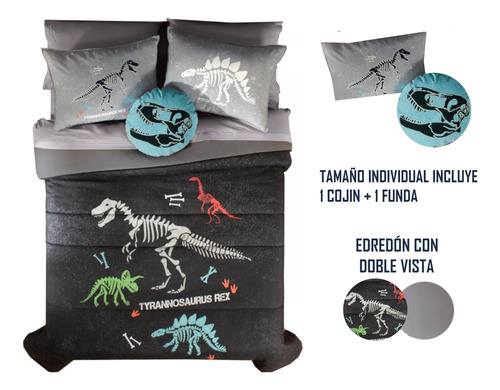Edredón Dinosaurios T Rex Individual Edredón Jurassic