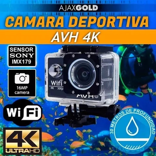 CAMARA DEPORTIVA 4K, 16MPX, 170º, CARCASA SUMIRGIBLE