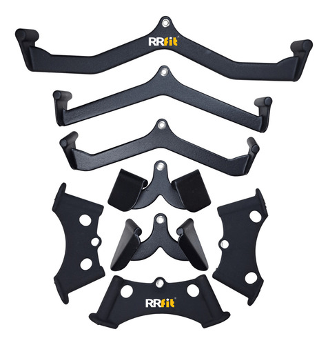 Kit 8 Puxadores Anatômicos Emborrachados Para Musculação
