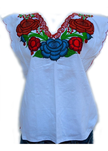 Blusa Oaxaqueña Fiesta Blanca