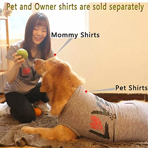 CAISANG Dog Shirts Love Puppy Shirt Mommy Dad/Pets Clothes, Sleeveless Vest T-Shirt Doggy Clothing Crewneck Womens Sweatshirt, Apparel for Dogs Cats