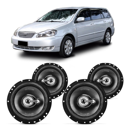 Kit Alto Falante Toyota Fielder 2004 A 2008 Bravox 240w Rms