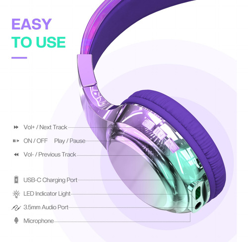 Auriculares Bluetooth Para Niños, Inalámbricos Con Micrófono
