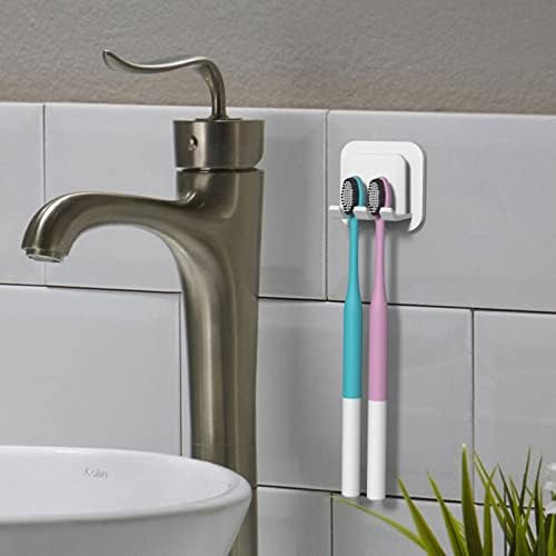 2 Soportes Para Cepillos De Dientes Autoadhesivos Montados E