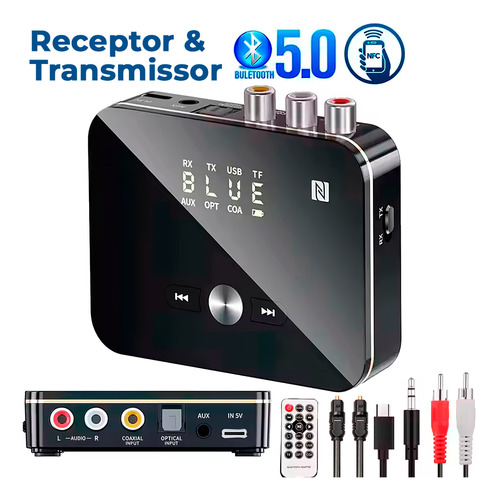 Transmissor De Audio Bluetooth Optico Spdif P2 Otico Sem Fio