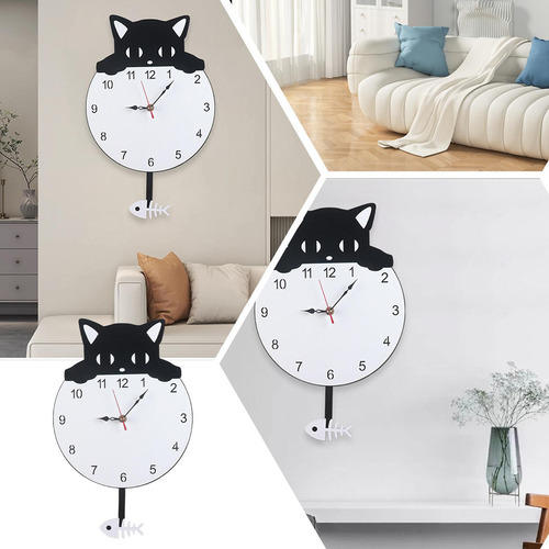 Reloj De Gato Reloj De Pared Que No Hace Tictac Lindo Gato Q