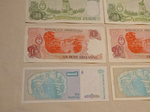 Billetes Antiguos Vintage De Argentina Peso Austral Son 8