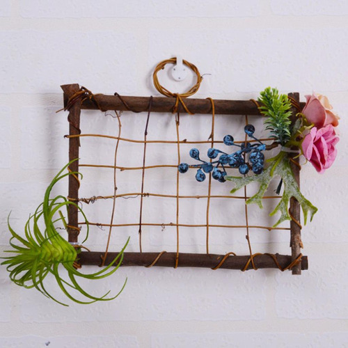 De Rústica Pared Muestra De Flores Artificiales Rectangular